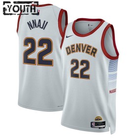 Camiseta Niños Denver Nuggets Zeke Nnaji 22 2022-23 Nike City Edition Gris Swingman
